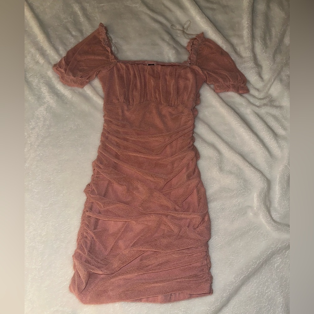 Windsor Blush Ruched Mini Dress